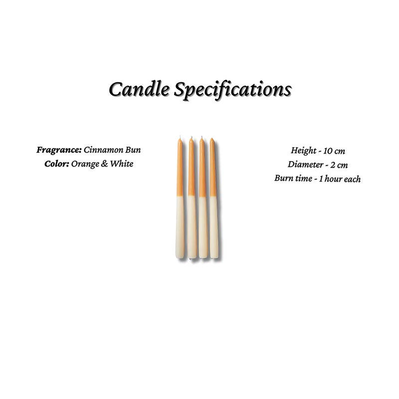 Orange Mix & Match Tapered Candles |Set of 4 Default Title