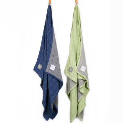 Banana Double Cloth Bath Towel | Set of 2 French Blue & Candy Green