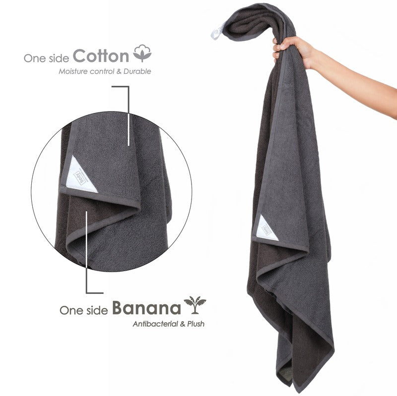 Banana X Cotton Bath Towel | Set of 2 Bottle Green |  African Mud