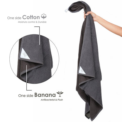 Banana X Cotton Bath Towel | Set of 2 Bottle Green |  African Mud