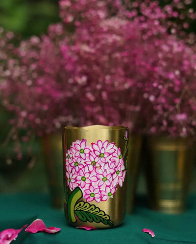 Gulabi Bloom Brass Glass | 3 x 4 inches