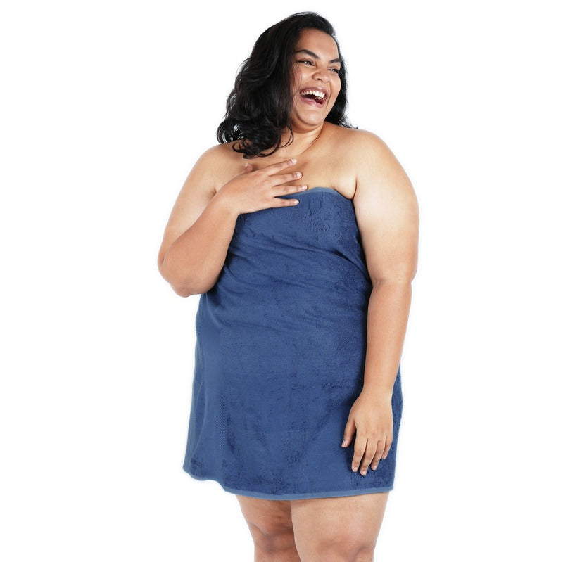 Bamboo Terry Bath Towel Plus Size Mineral Blue