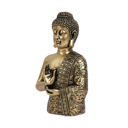 Tranquil Serene Gold Buddha Statue Home Decor | 6 x 10 inches