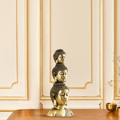 Radiant Golden Buddha Head Showpiece Centerpiece | 6 x 12  inches