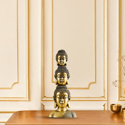 Radiant Golden Buddha Head Showpiece Centerpiece | 6 x 12  inches