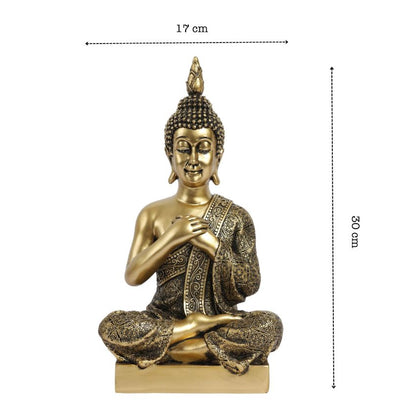 Joyful Sitting Buddha Statue Spiritual Decor | 6 x 12  inches