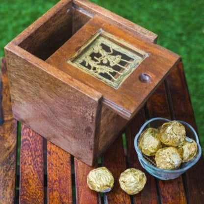 Mango Wood Dhokra Art Storage Box