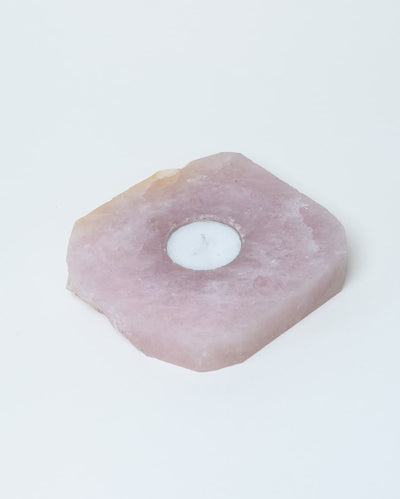 Rose Quartz Raw Flat Tealight Holder