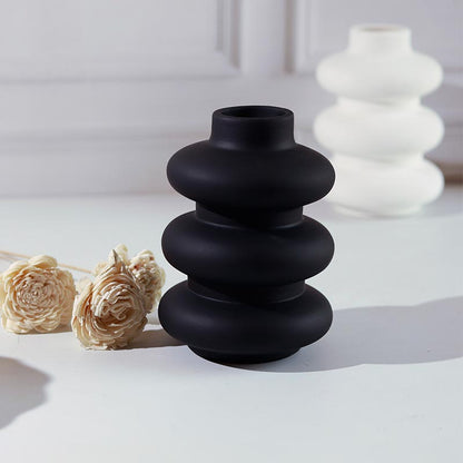 Black Minimalist Spiral Vase Default Title