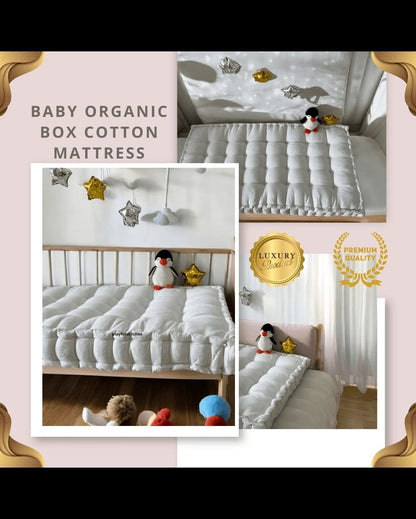 Soft & Secure White Cotton Baby Mattress | 48 x 24 x 3 inches