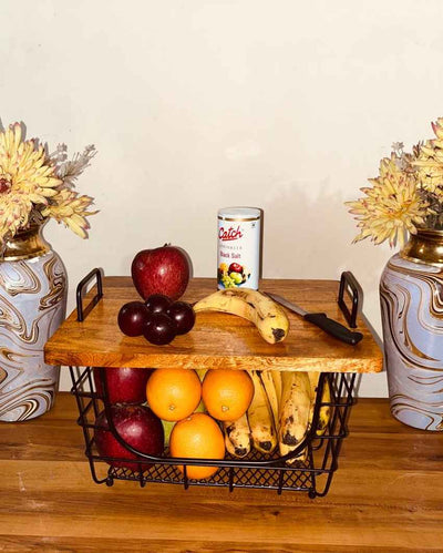 Elegant Gatherers Counter Top 2-in-1 Fruit Basket & Organizer | 13 x 10 inches