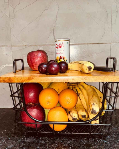 Elegant Gatherers Counter Top 2-in-1 Fruit Basket & Organizer | 13 x 10 inches