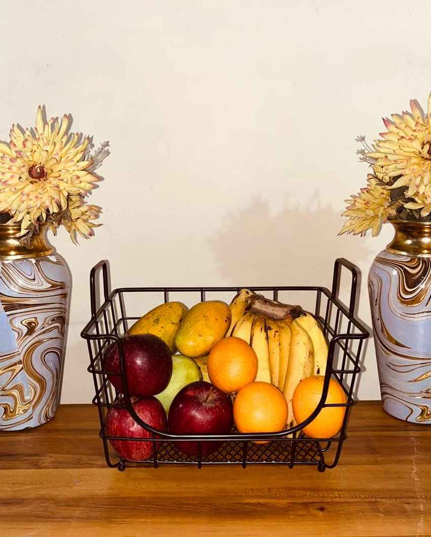 Elegant Gatherers Counter Top 2-in-1 Fruit Basket & Organizer | 13 x 10 inches