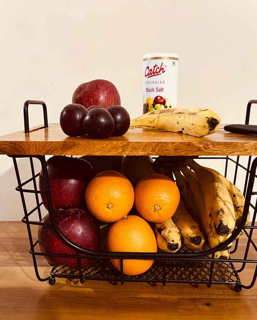 Elegant Gatherers Counter Top 2-in-1 Fruit Basket & Organizer | 13 x 10 inches