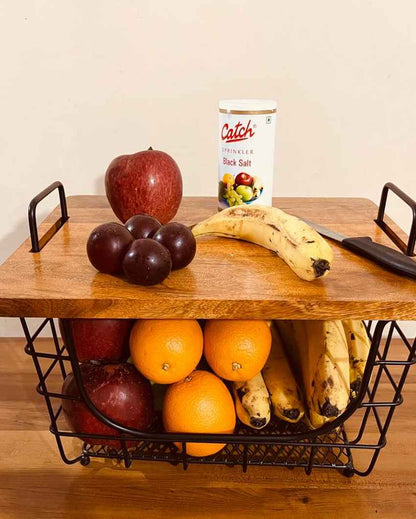 Elegant Gatherers Counter Top 2-in-1 Fruit Basket & Organizer | 13 x 10 inches