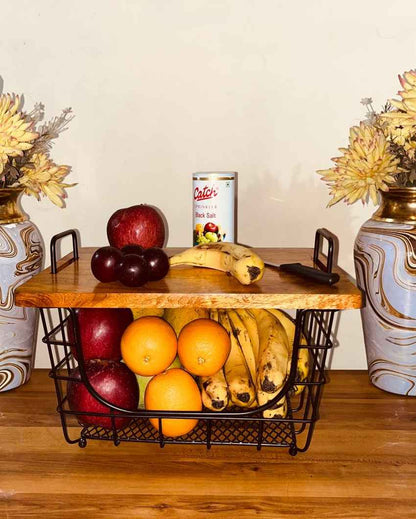 Elegant Gatherers Counter Top 2-in-1 Fruit Basket & Organizer | 13 x 10 inches