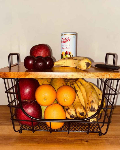 Elegant Gatherers Counter Top 2-in-1 Fruit Basket & Organizer | 13 x 10 inches