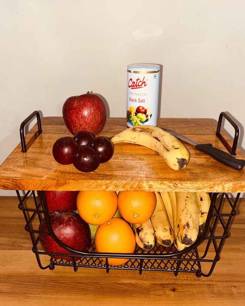 Elegant Gatherers Counter Top 2-in-1 Fruit Basket & Organizer | 13 x 10 inches