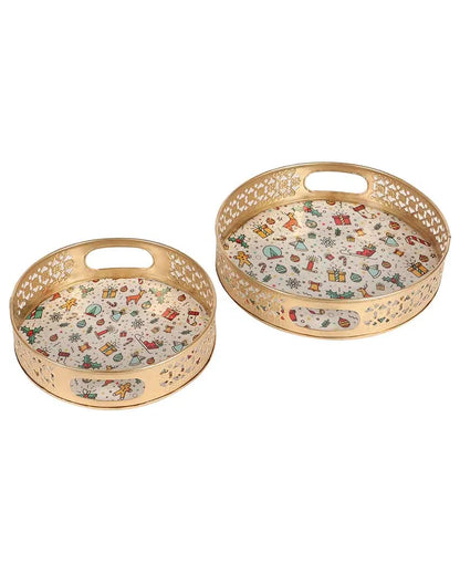 Christmas Gifts Metal Trays | Set of 2