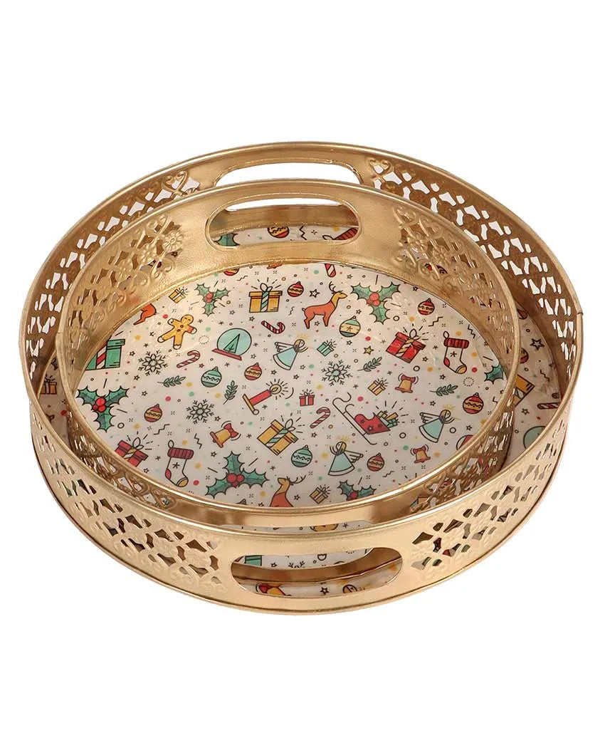 Christmas Gifts Metal Trays | Set of 2