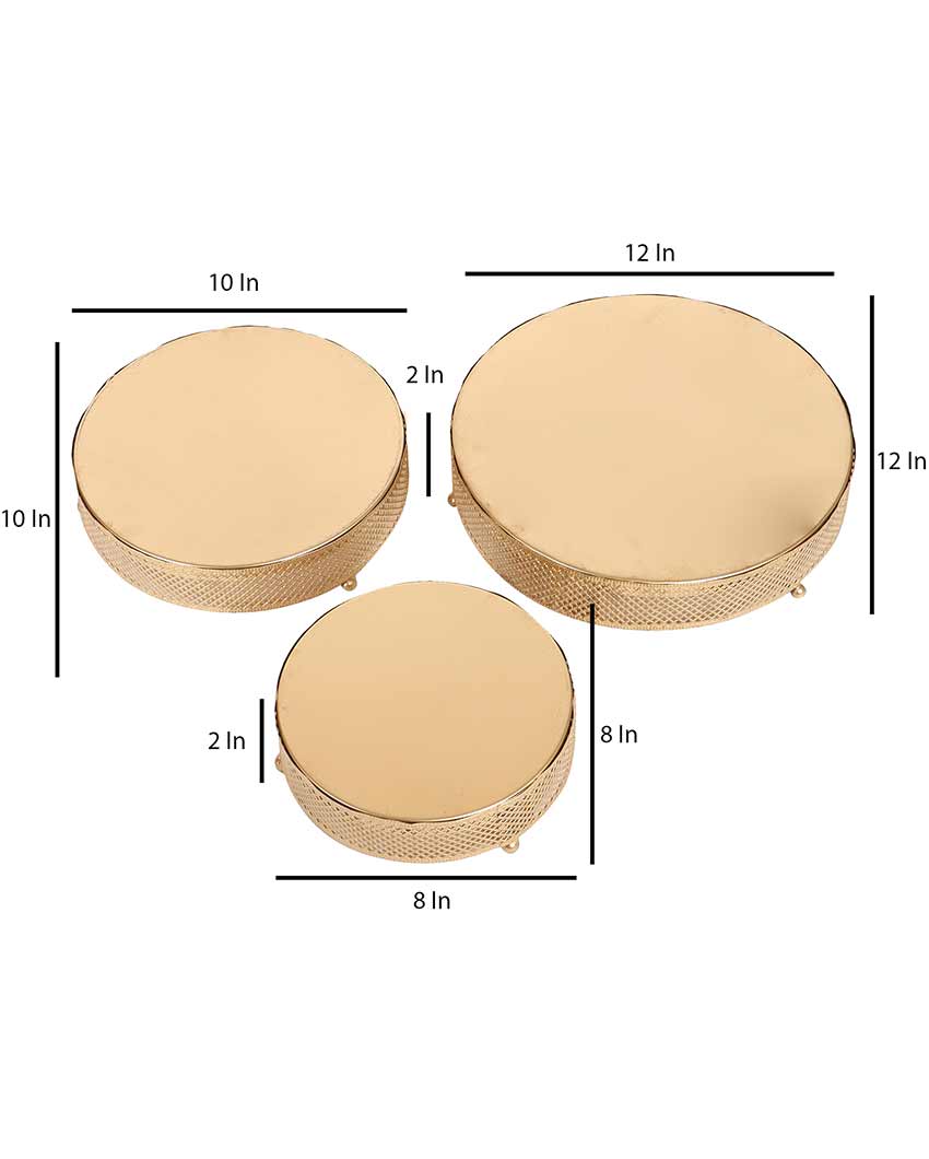 Round Etching Line Buffet Risers | Set of 3 - Dusaan