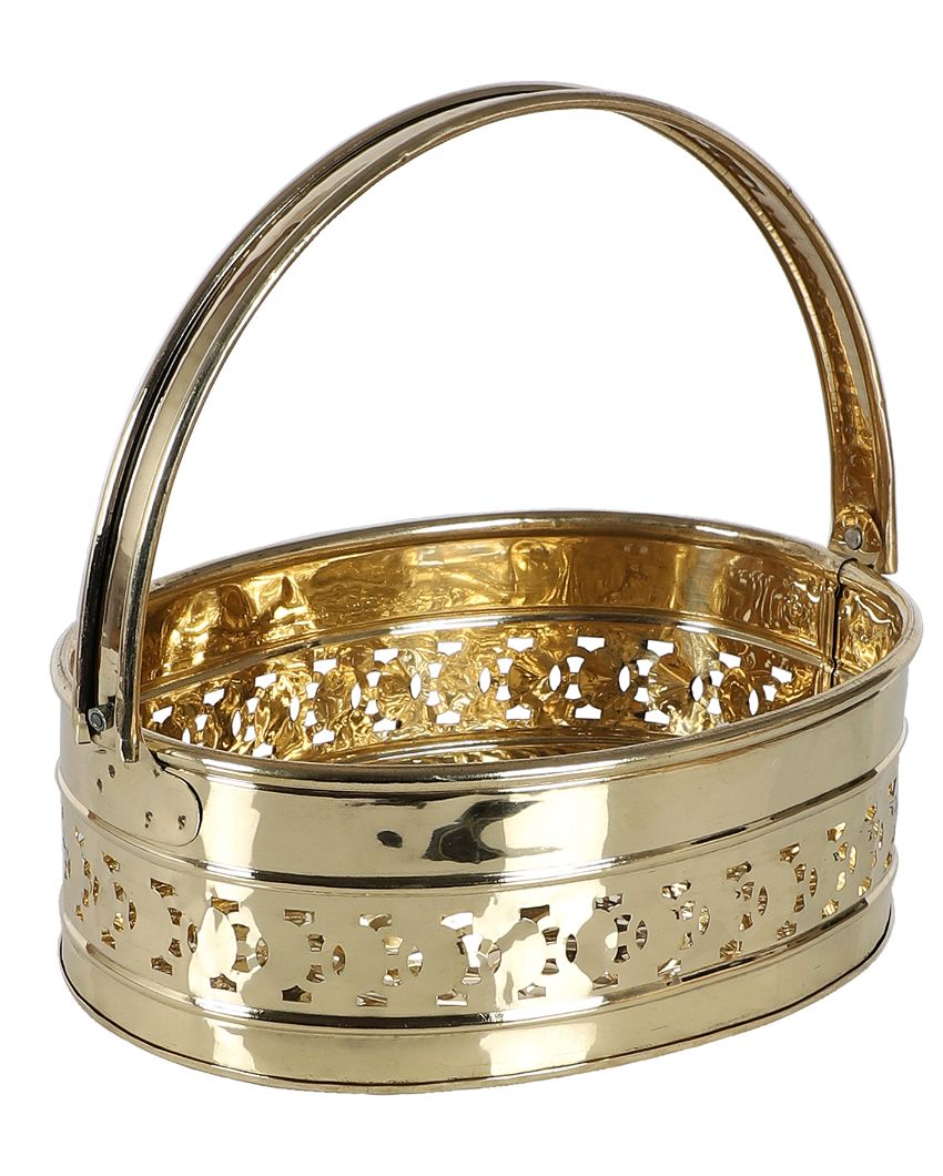 Oval Pooja Gifting Brass Basket | Set Of 3