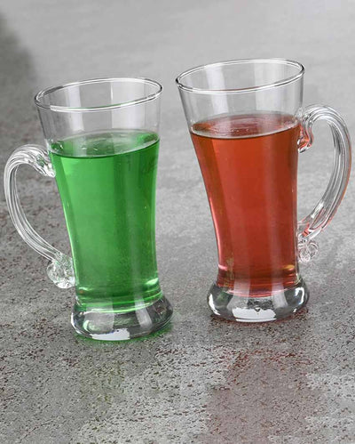 Beverage Tumbler Pilsner Glass Beer Mugs with Handle | 3 x 6  inches | 300ml