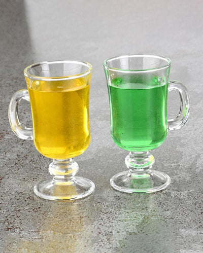 Elegant and Sturdy Clear Glass Beer Mugs | 200ml | Set of 2
