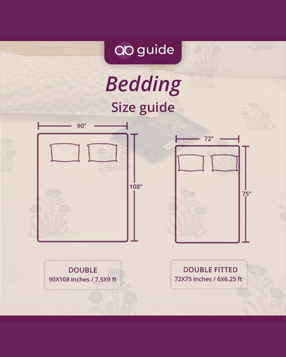 Sinhapari Purple Cotton Bedsheet Set | Single Bed | 90 X 60 inches