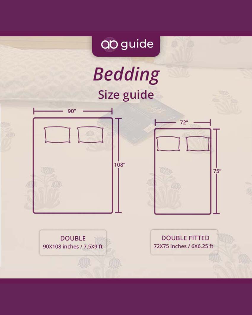 Sinhapari Purple Cotton Bedsheet Set | Double Bed |  90 X 108 inches
