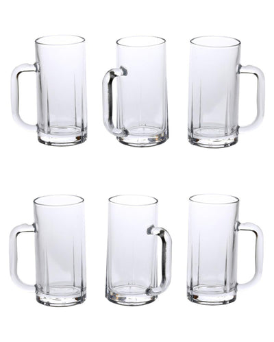 Heavy-Duty Clear Glass Beer Mugs | 300ml | Set of 6