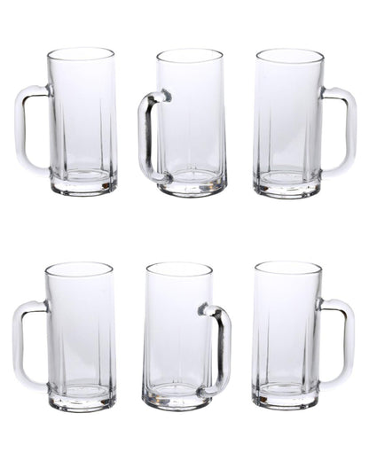 Heavy-Duty Clear Glass Beer Mugs | 300ml | Set of 6