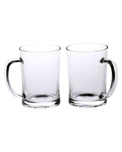 Crystal-Clear Glass Beer Steins | 370ml | Set of 2