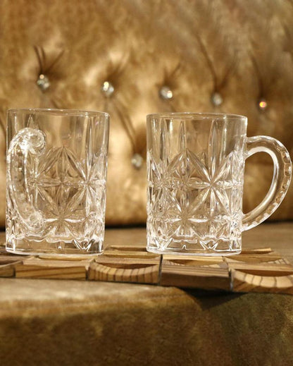 Elegant Frosted Glass Beer Mugs | 450ml | 4 x 5 inches