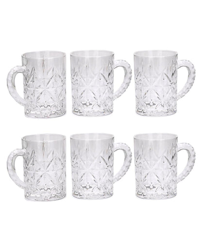 Elegant Frosted Glass Beer Mugs | 450ml | 4 x 5 inches