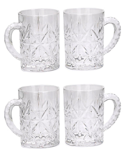 Elegant Frosted Glass Beer Mugs | 450ml | 4 x 5 inches