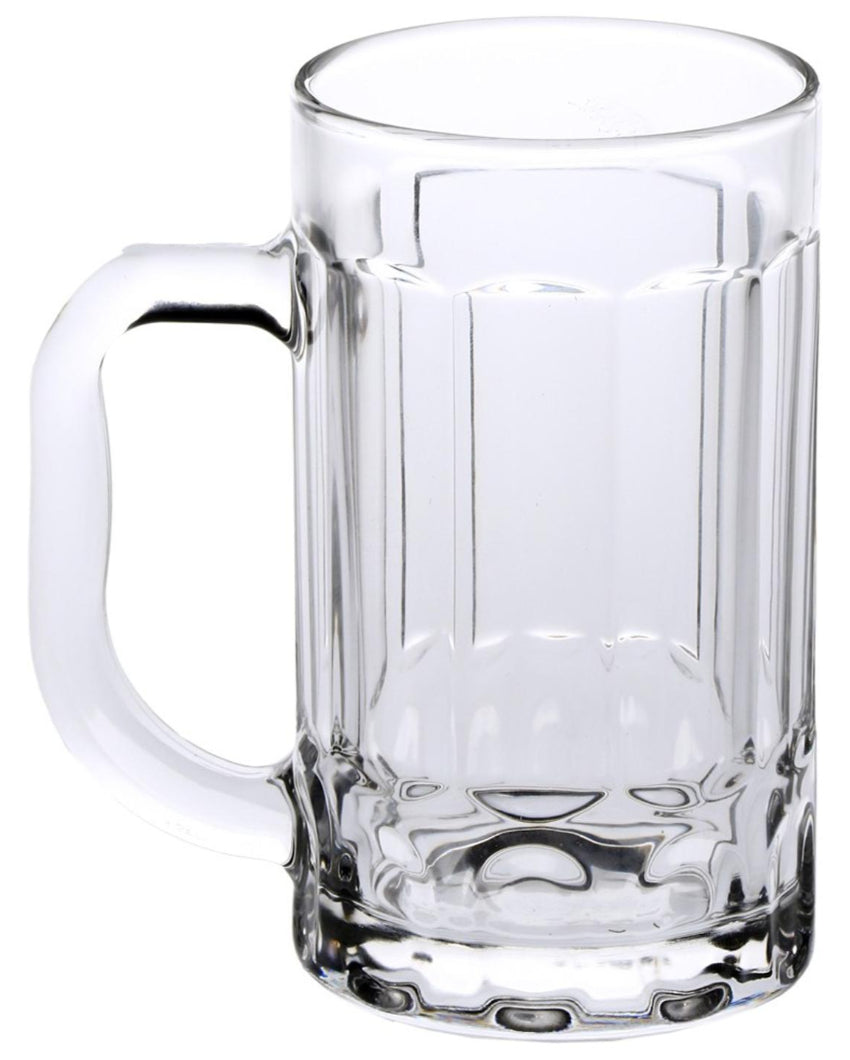 Pub Style Clear Glass Beer Mugs | 400ml  | 4 x 6 inches