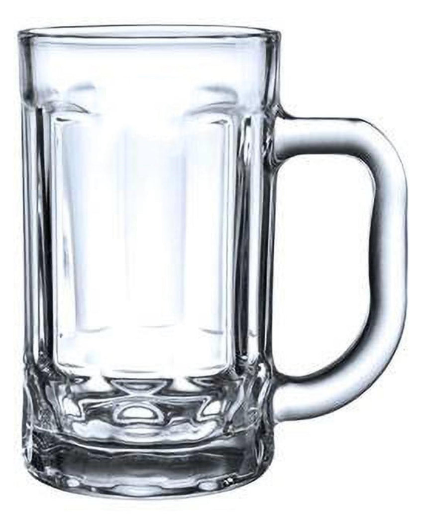 Pub Style Clear Glass Beer Mugs | 400ml  | 4 x 6 inches