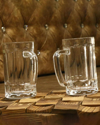 Pub Style Clear Glass Beer Mugs | 400ml  | 4 x 6 inches