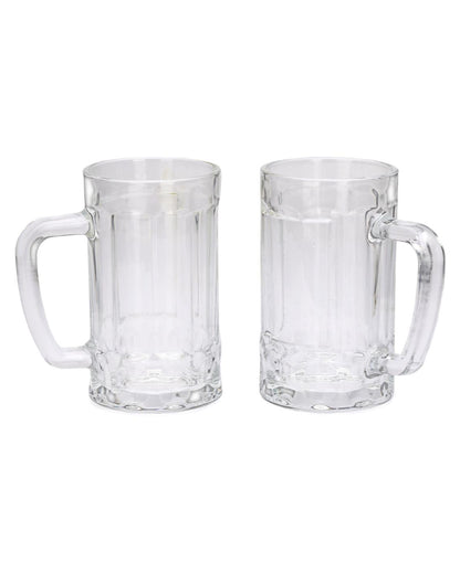 Pub Style Clear Glass Beer Mugs | 400ml  | 4 x 6 inches