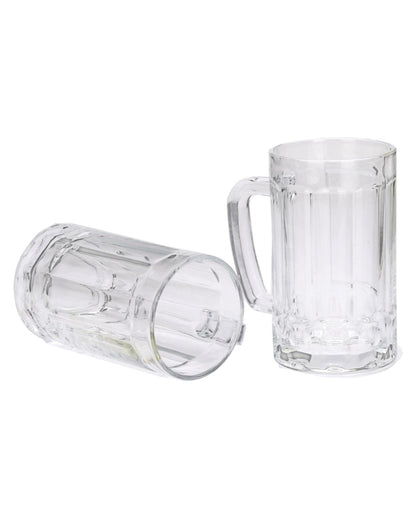 Pub Style Clear Glass Beer Mugs | 400ml  | 4 x 6 inches