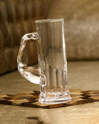 Robust Build Clear Beer Mug With Handle  | 600ml |  3 x 8 inches