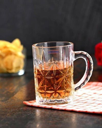 Elegant and Sturdy Clear Glass Beer Mugs | 450ml | 4 x 5 inches