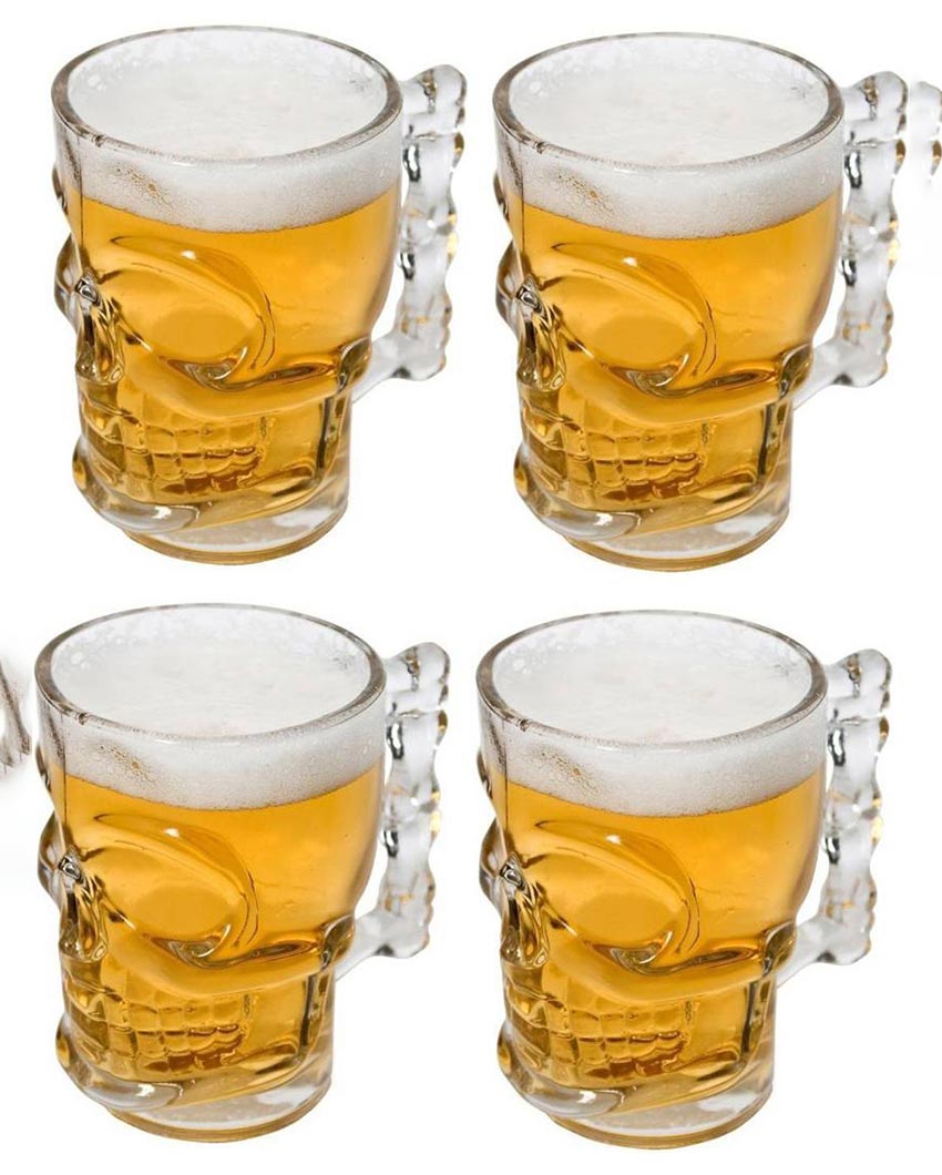 Everyday Essential Clear Glass Beer Mugs | 500ml  | 4 x 5 inches