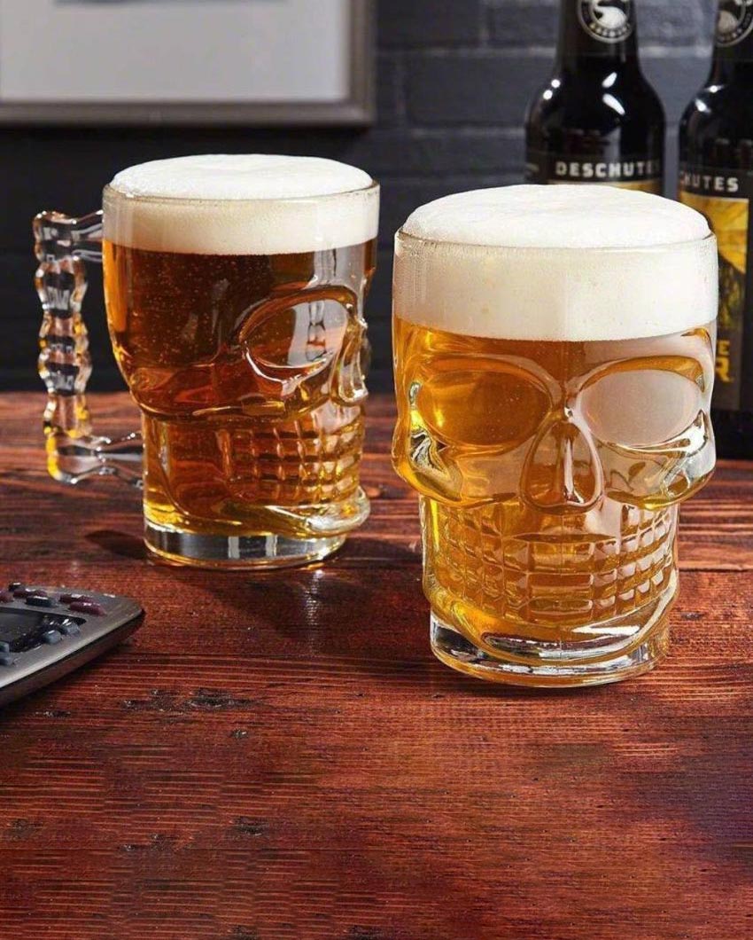 Everyday Essential Clear Glass Beer Mugs | 500ml  | 4 x 5 inches