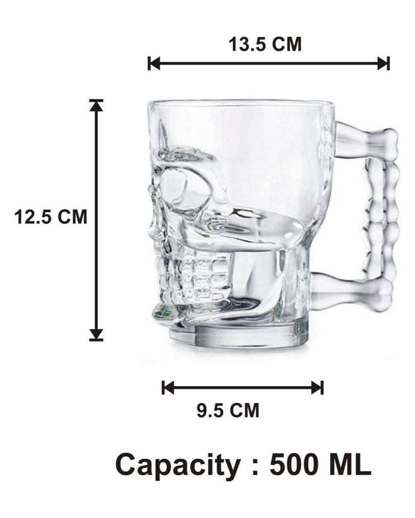 Everyday Essential Clear Glass Beer Mugs | 500ml  | 4 x 5 inches