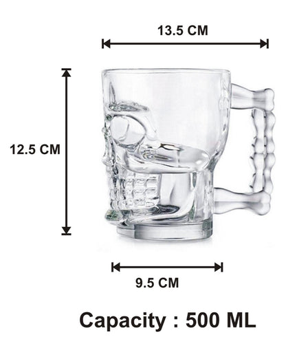 Everyday Essential Clear Glass Beer Mugs | 500ml  | 4 x 5 inches