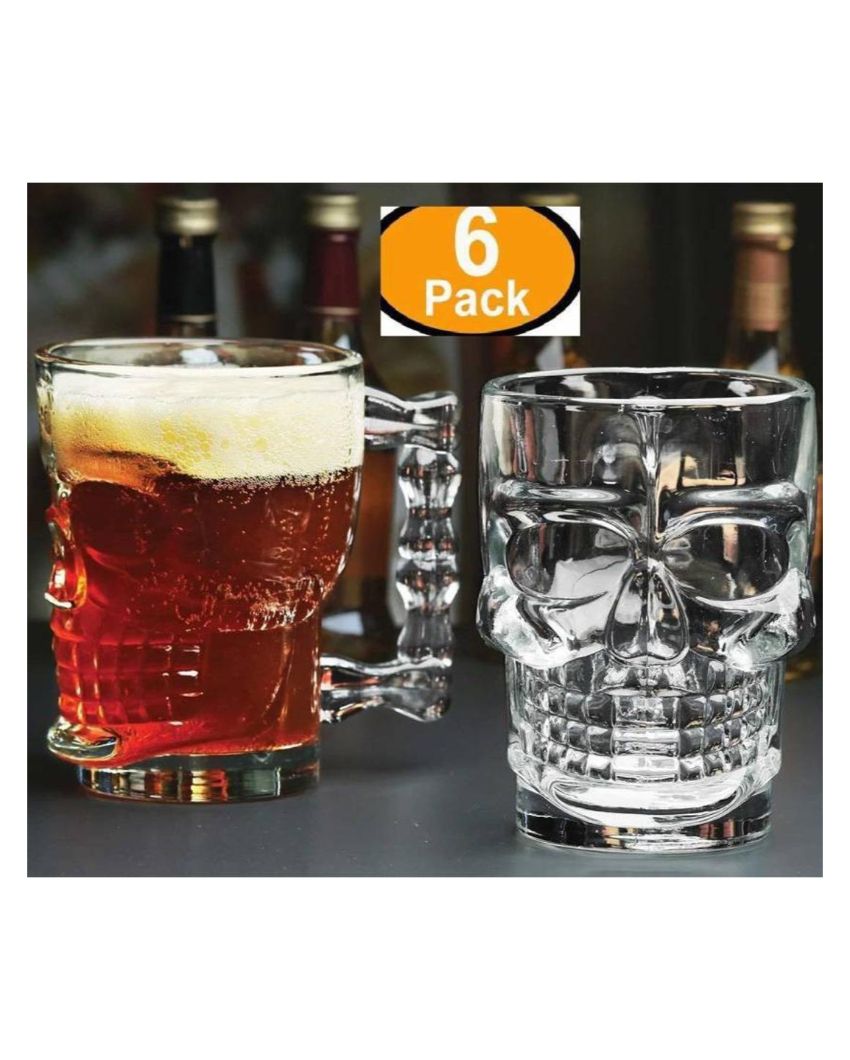 Everyday Essential Clear Glass Beer Mugs | 500ml  | 4 x 5 inches