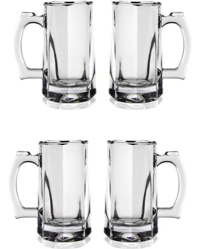 Crystal Clear Glass Beer Mugs | 400ml  | 4 x 6 inches