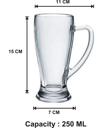 Craft Beer Enthusiast Clear Glass Mugs | 250ml  | 3 x 6 inches